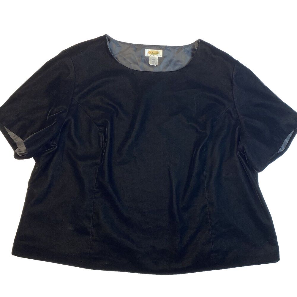 Talbots Crushed Velvet Top Black Stretch Size 24W Elegant‎ Classy Holiday Party